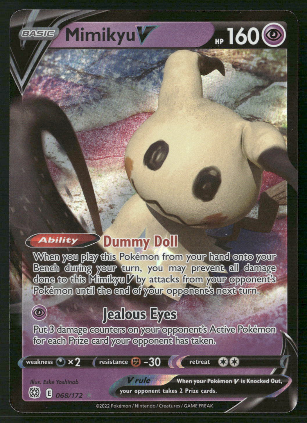 Mimikyu V 068/172 SWSH09: Brilliant Stars Ultra Rare NM Pokemon