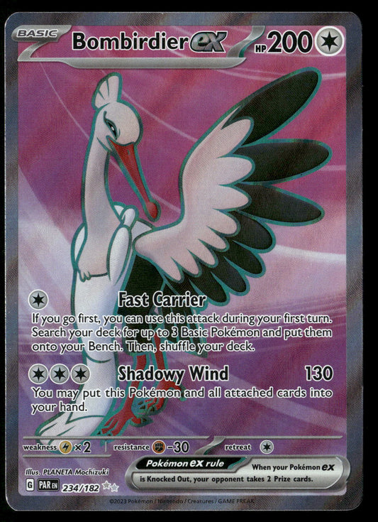 Bombirdier ex 234/182 SV04: Paradox Rift Ultra Rare NM Pokemon