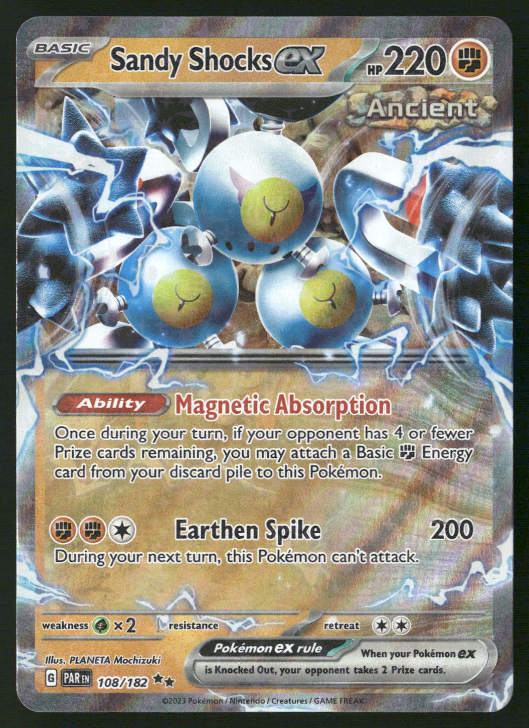 Sandy Shocks ex 108/182 SV04: Paradox Rift Double Rare NM Pokemon